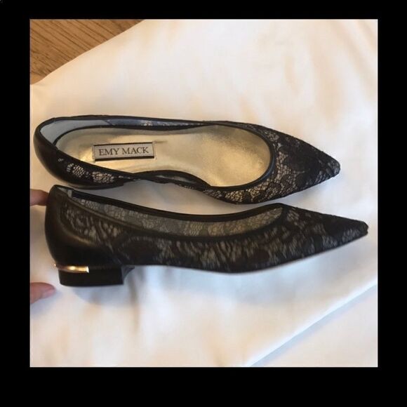 EMY MACK BLACK LACE FLATS. NEW - Picture 1 of 7
